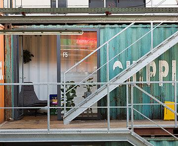 Container-Büro im Perfekt Futur Gründerzentrum